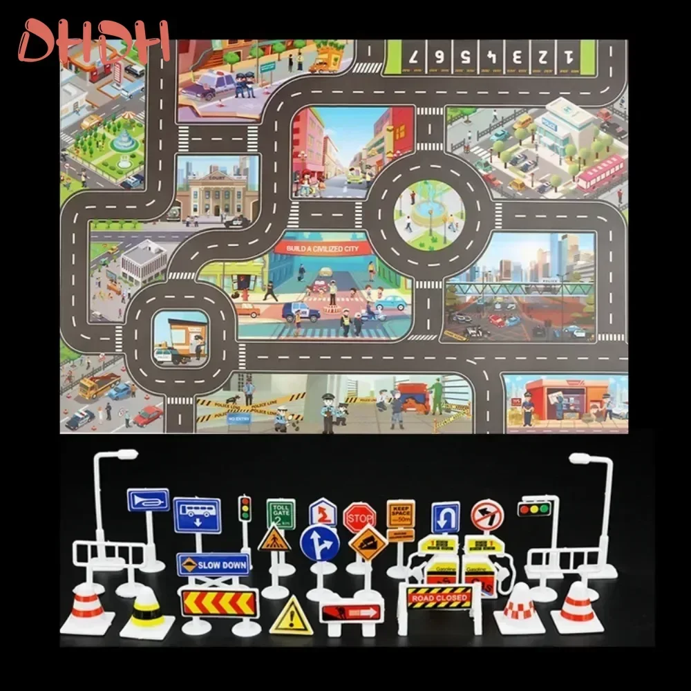 Alfombra impermeable para juegos de bebés con mapa tráfico urbano - imagen 5