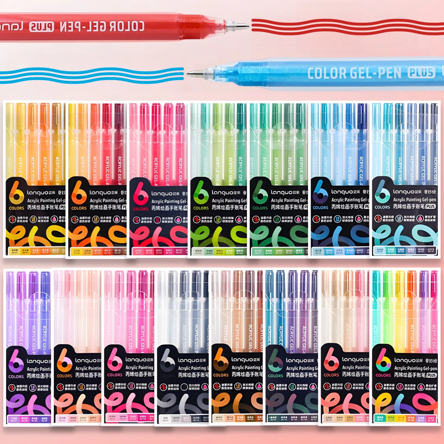 Bolígrafo de Gel para pintura acrílica, punta de aguja de 1mm, bolígrafos de tinta de gran capacidad de Color rico, suministros de arte para diario, tarjetas, bricolaje, colorear, garabatear