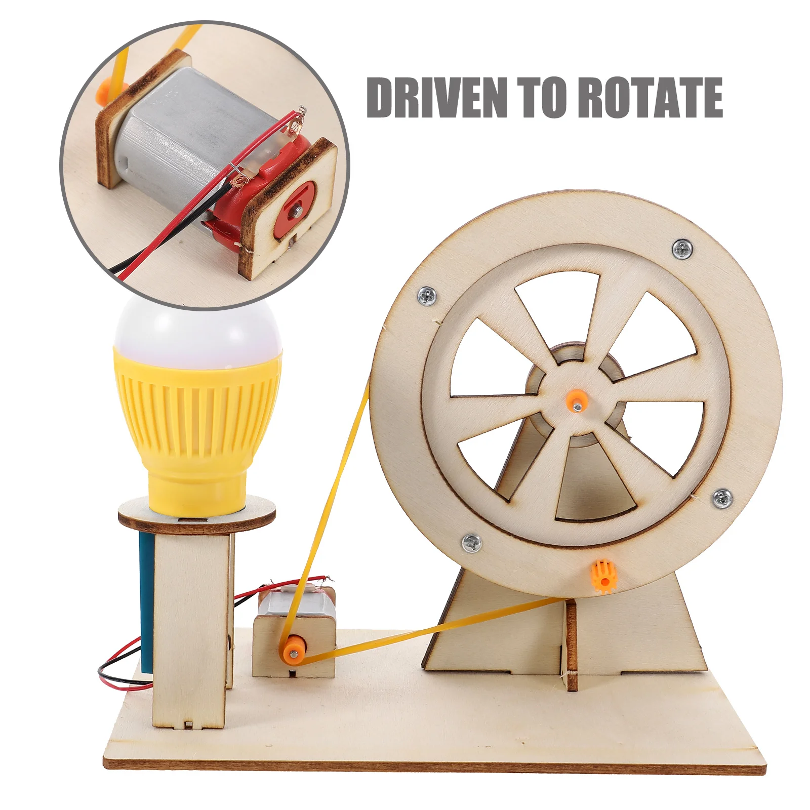 Generador de manivela manual de madera, montaje artesanal, Kit de experimentos científicos educativos, mejora las habilidades cognitivas, generador de manivela manual - imagen 5