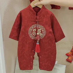 Boutique mono rojo bebé niño manga larga para otoño y cumpleaños
