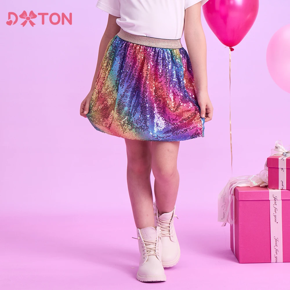Dxton Tutú de ballet para niñas brillante con lentejuelas arcoíris