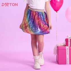 Dxton Tutú de ballet para niñas brillante con lentejuelas arcoíris