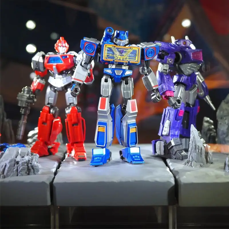 2024 películas de Anime Transformers One LED Optimus Prime Bumblebee Starscream Soundwave Shockwave dibujos animados Anime Robot juguete ensamblado - imagen 2