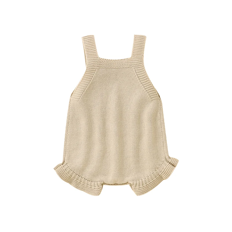 Body para bebés recién nacidos y niñas, mono tejido liso sin mangas para niños pequeños, monos de una pieza, ropa de moda para niños de 0 a 18m - imagen 2