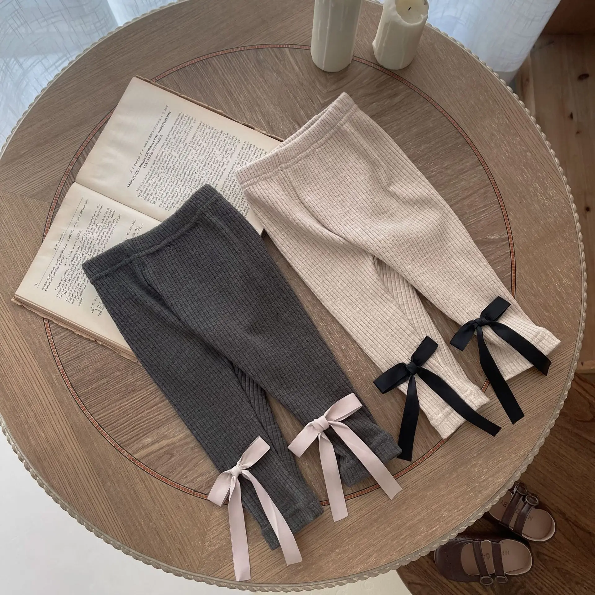 Ropa para recién nacidos, pantalones para bebé, mallas con lazo para primavera y otoño, pantalones ajustados para bebé de 0 a 2 años, pantalones para niña - imagen 3