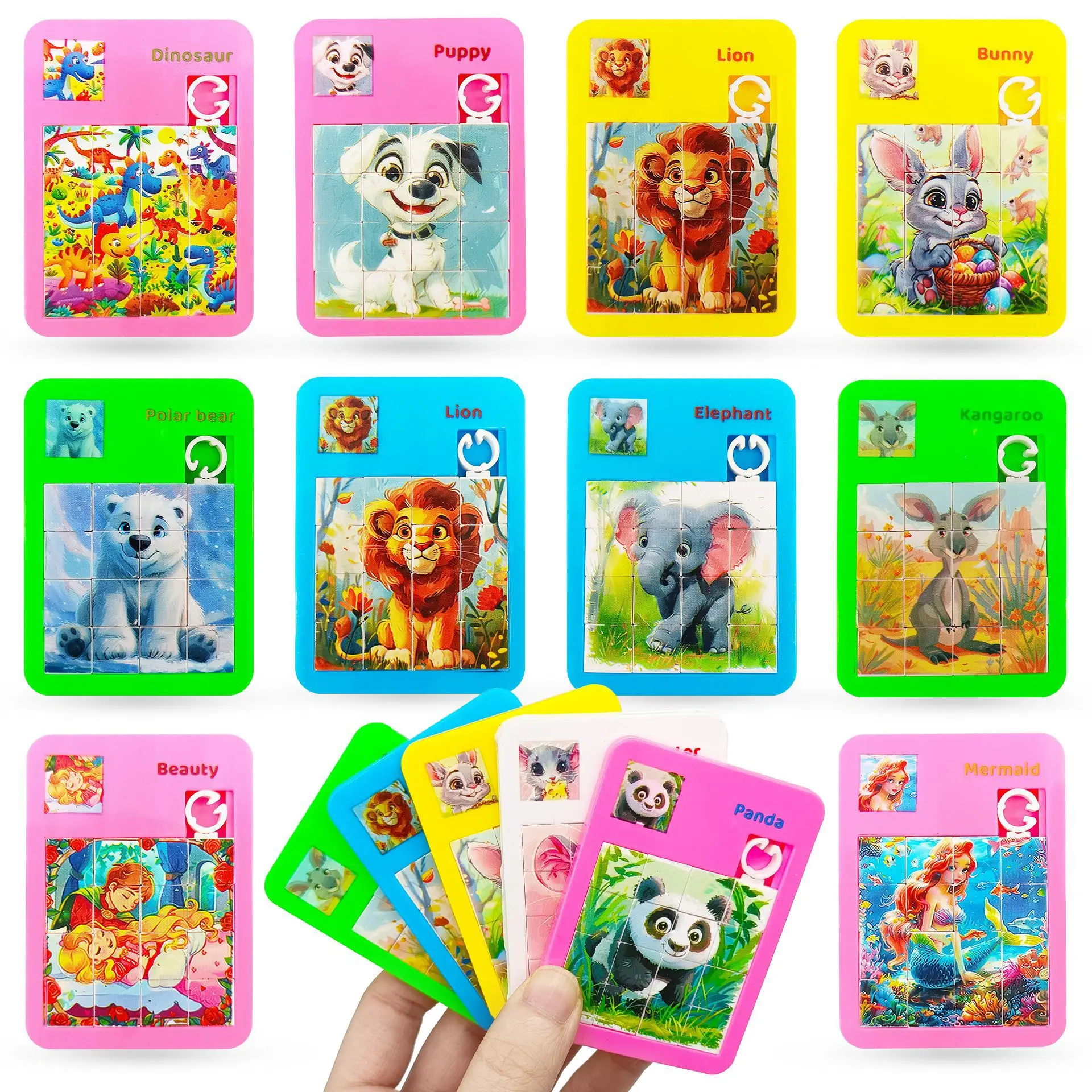 12 Uds. Rompecabezas de animales de dibujos animados bonitos, juguetes educativos para chico, rompecabezas de laberinto, juguetes, regalos escolares, recompensas de relleno de piñata para fiesta