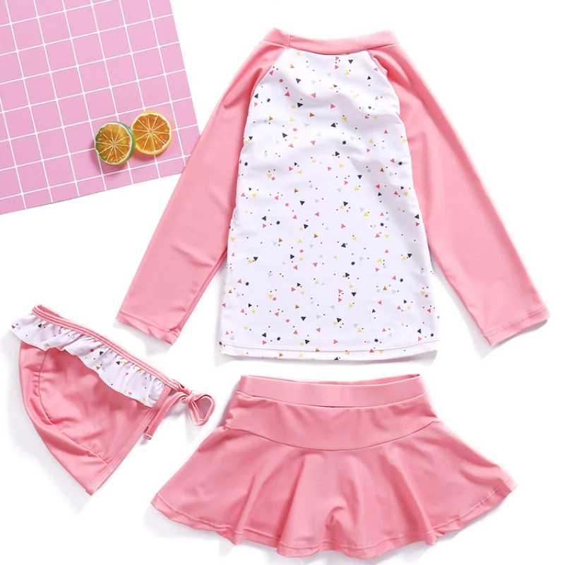 Traje de baño para niña – Bikini con falda manga larga estampado - imagen 5