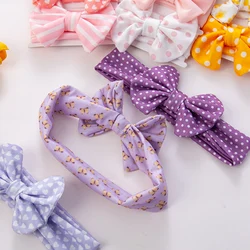 Diademas elásticas con lazo de algodón para bebé - Estampados flores y rayas