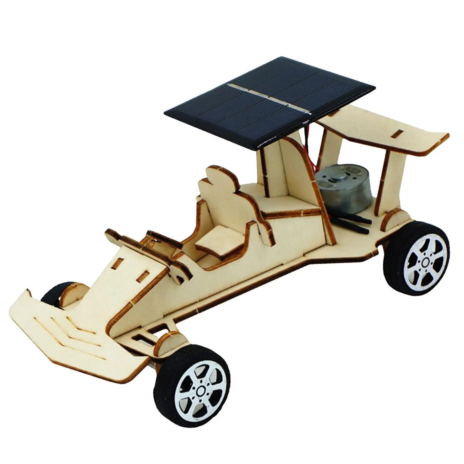 Kit de ciencia de madera DIY, coche Solar, juguete intelectual educativo para niños - imagen 4