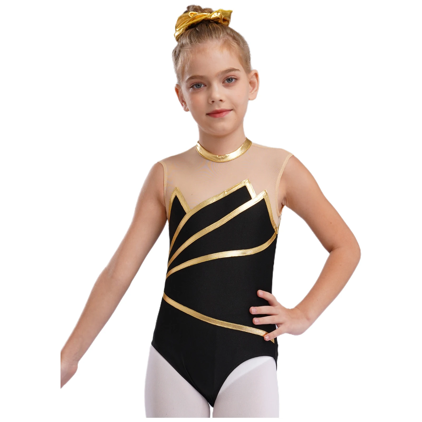 Conjunto de niña en algodón orgánico – falda metalizada y leotardo - imagen 4