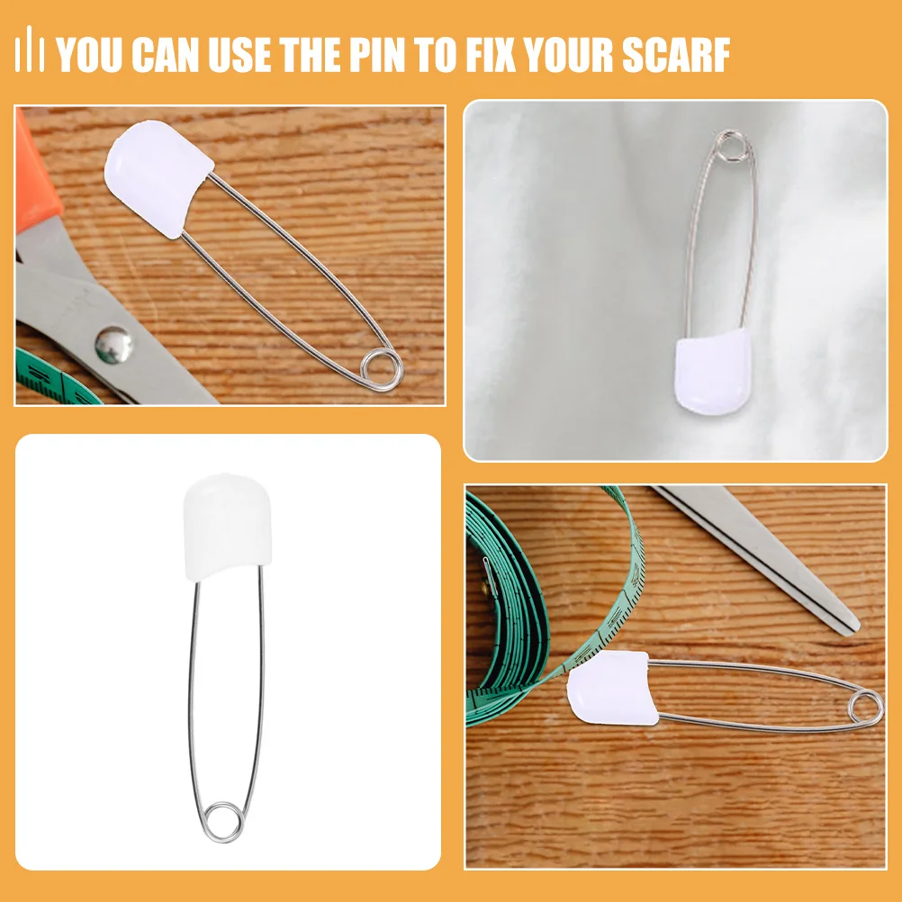 30 Uds. De alfileres para pañales de bebé, alfileres de seguridad para pañales de tela, recubiertos de plástico grandes, punta suave fuerte y confiable, paquetes de toallitas seguras a prueba de fugas - imagen 4