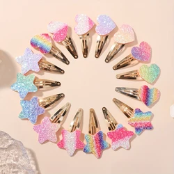 Pinzas arcoíris con corazones y estrellas para niñas – Accesorios hechos a mano