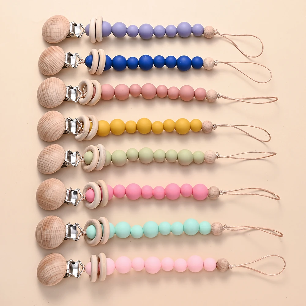 Clips para chupete de silicona anticaída con soporte