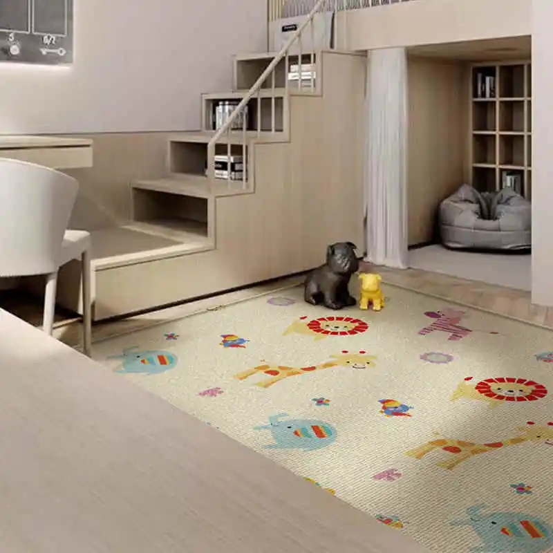 Alfombra de actividades para bebé, tapete de Camping al aire libre, plegable, doble cara, patrón de dibujos animados, impermeable, fácil de llevar - imagen 2