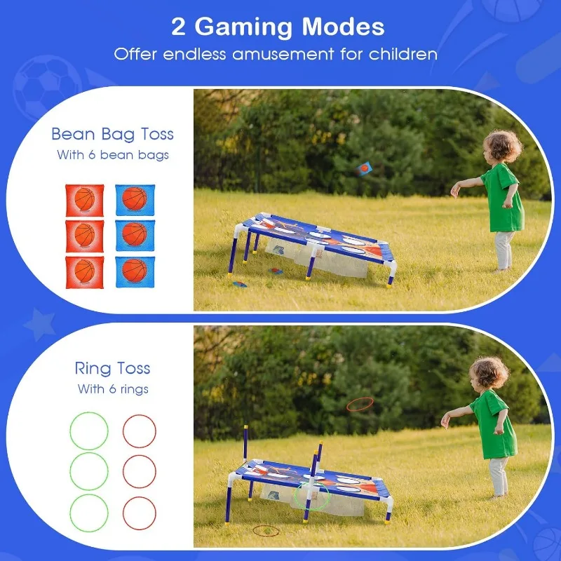 Juego combinado de juegos al aire libre de Carnaval para niños, bolsas de frijoles, juego de lanzamiento de anillos, juego de lanzamiento al aire libre, fiesta familiar para niños, regalo de cumpleaños - imagen 4