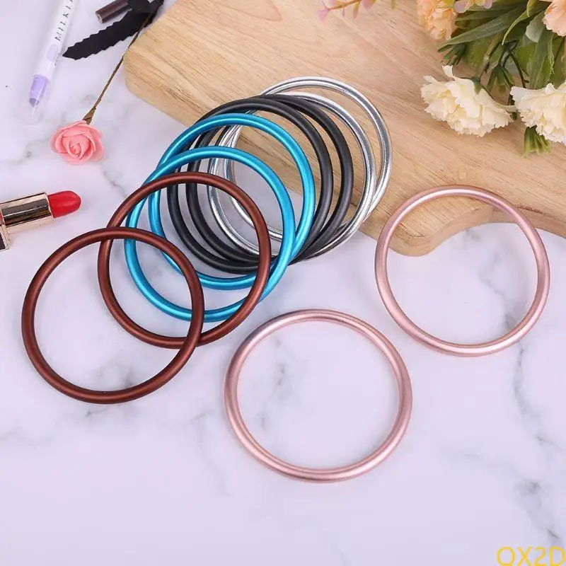 Paquete QX2D 2 anillos aluminio cuerda para bebés Anillos aluminio suaves para accesorios anillo portador - imagen 2