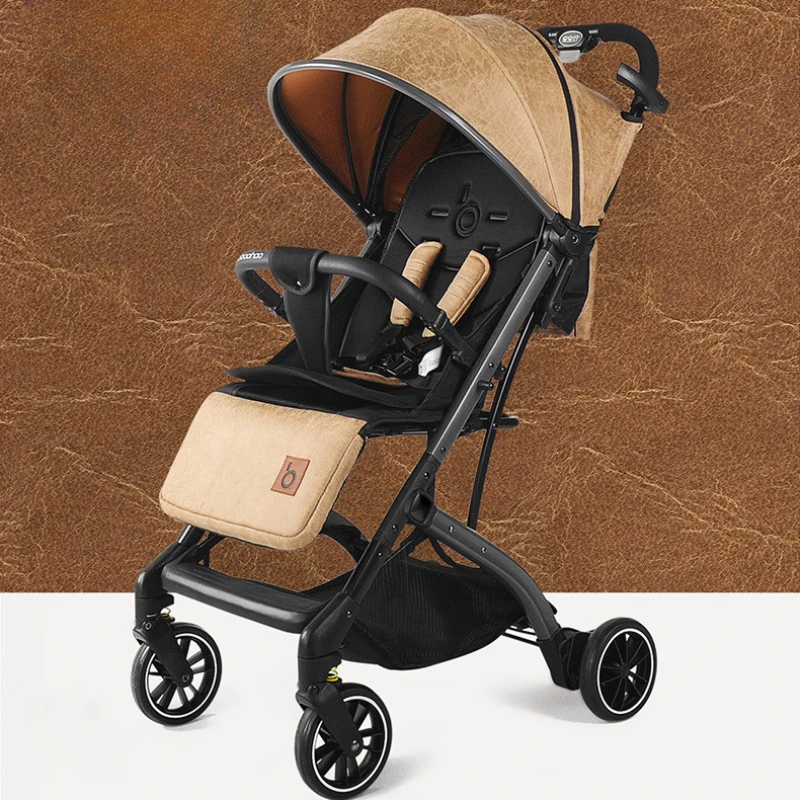 Cochecito bebé plegable reclinable ligero con barra de tracción - imagen 5