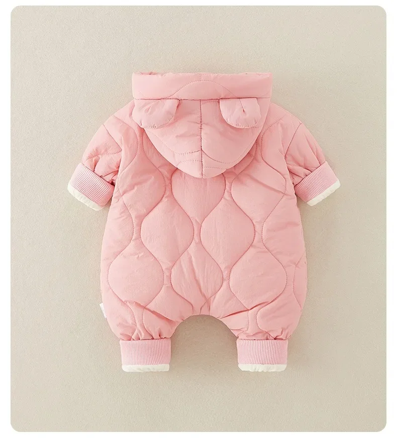 Pelel de lana con capucha de oso para bebé niña – Invierno - imagen 2