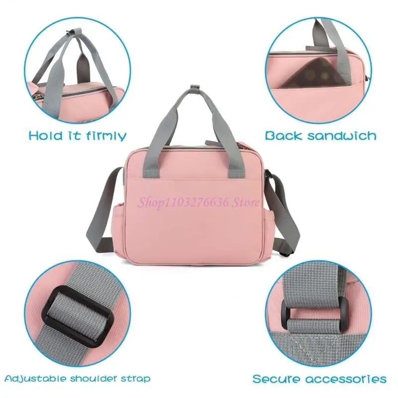 Bolso pañal para bebés R6FD para madres, bolsa caja organizadora esencial recién nacidos con correa ajustable