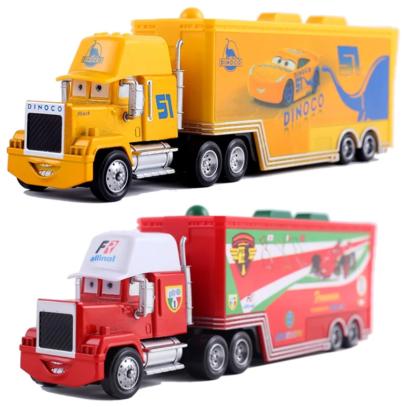 Disney Pixar coche 3 camión de juguete modelo Lightning McQueen Jackson coche en miniatura de aleación King Mike tío 1:55 camión remolque modelo juguete regalos - imagen 4