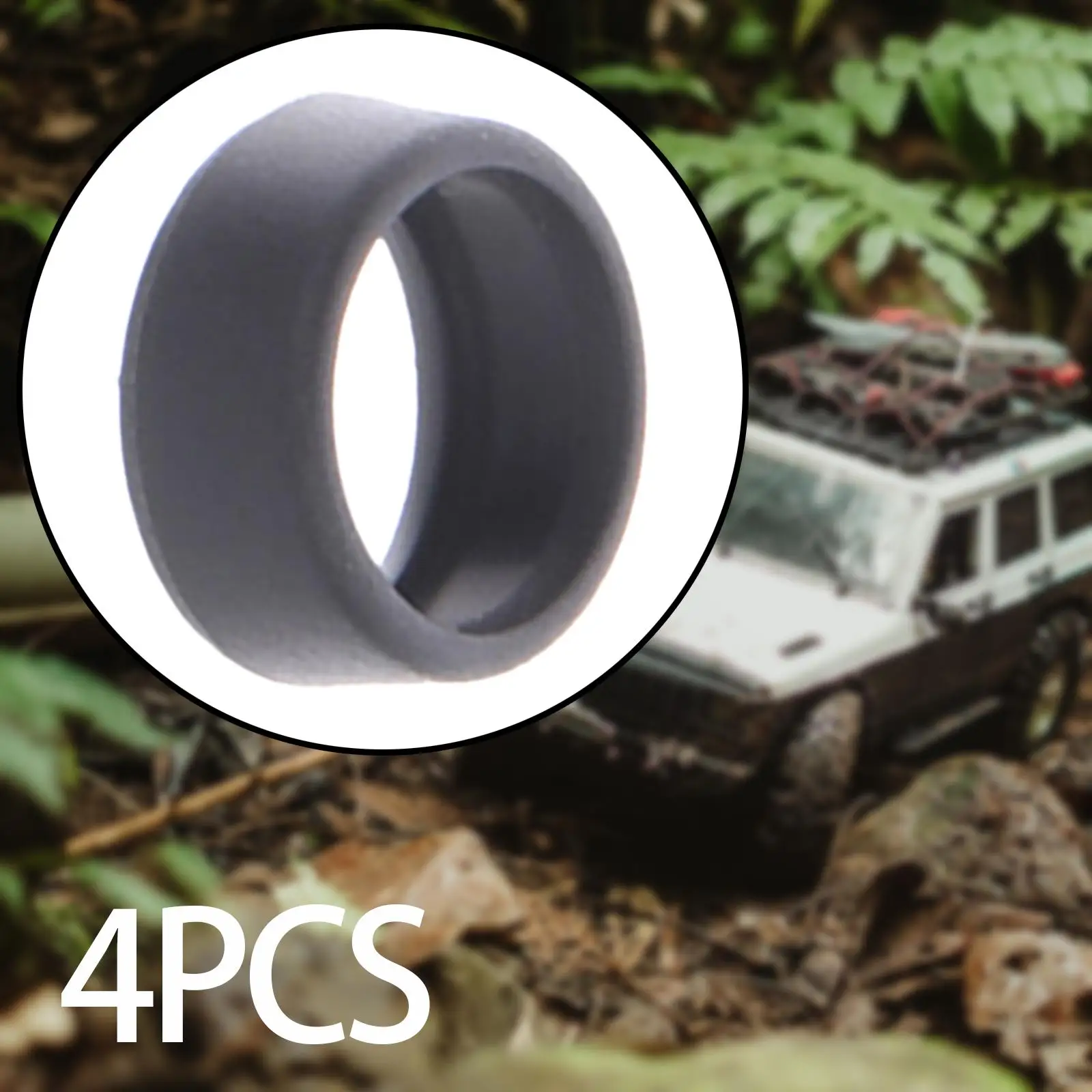 4 Pieces 1/64 Scale Rubber Tires Modification Diorama Display Model for Diecast Car Model Kids RC Truck Adult Accessories
