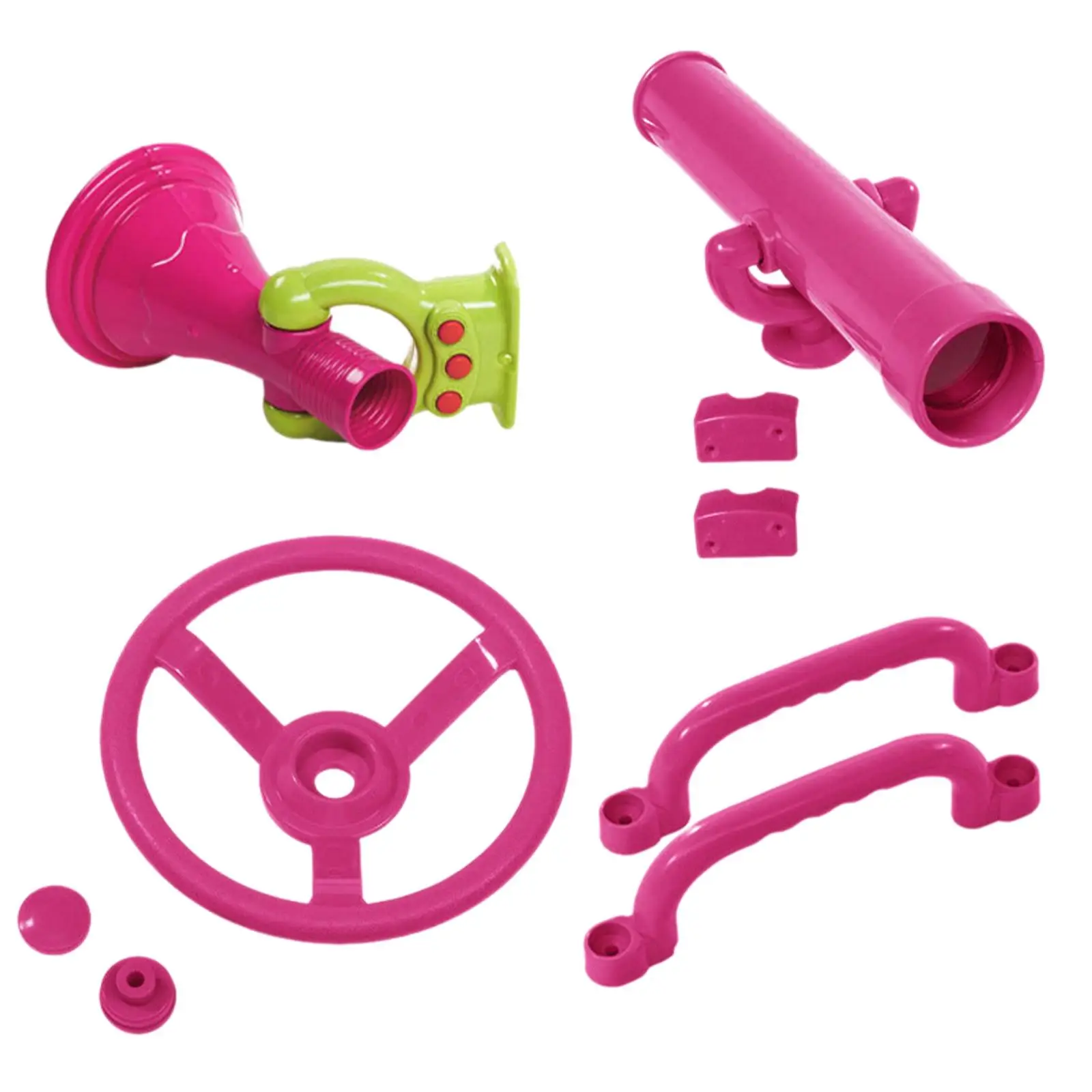 4 Pieces Playground Accessories,Pirate Ship Wheel for Kids,Pink,Outdoor Playground Accessories for Swingset,Outdoor Playhouse