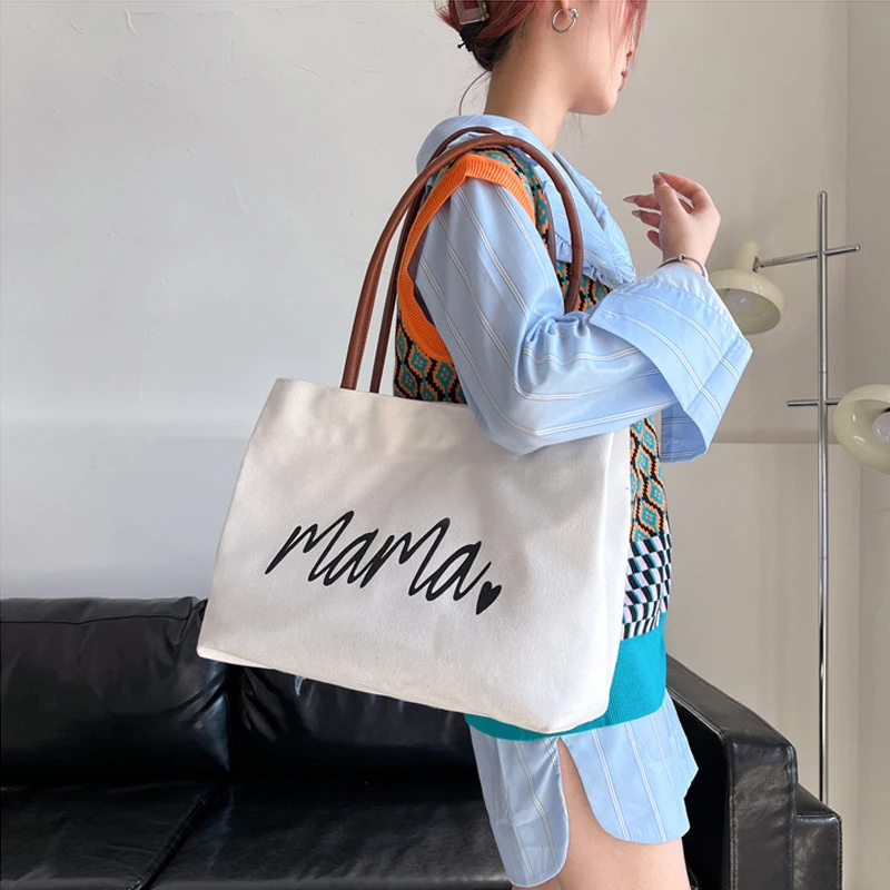 Bolso maternal de lona gran capacidad para pañales - imagen 4