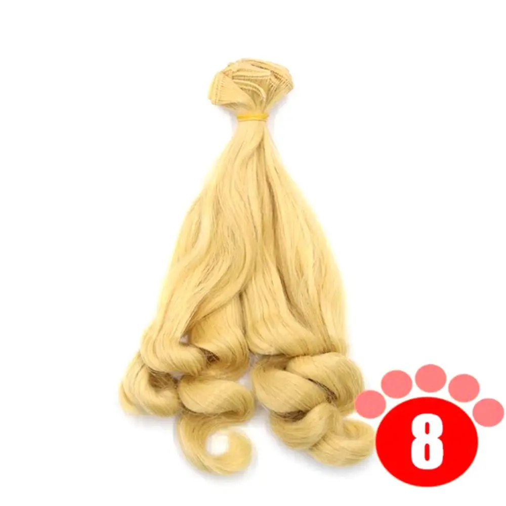 Peluca BJD rizada de fibra resistente al calor para DIY, color liso - imagen 3