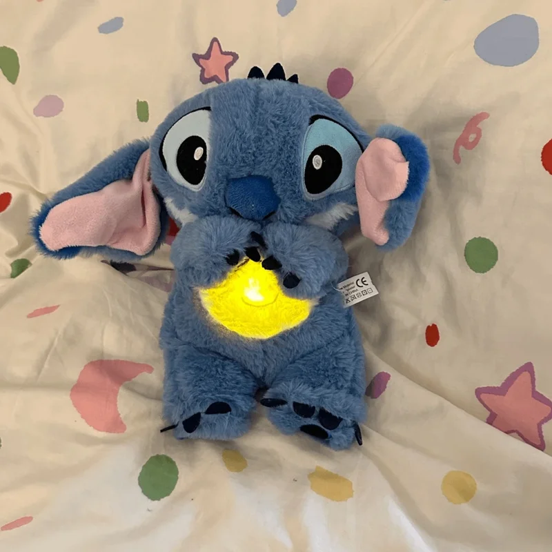 Muñeca de punto de Disney, luz de respiración, juguetes calmantes para niños, Ángel Rosa, lindo Anime, música para bebé, juguete para dormir ligero, regalos cálidos de cumpleaños para chico - imagen 3
