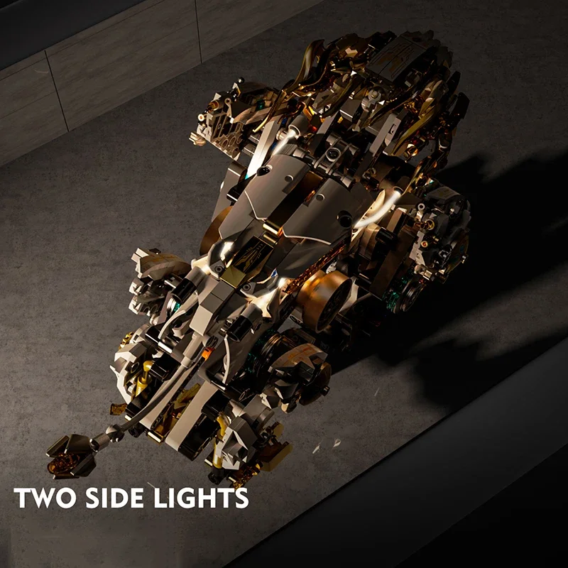 Bloques de construcción de León mecánico con luces, modelo divertido y creativo, juguetes de decoración de escritorio para niños, regalos de vacaciones, 1073 Uds. - imagen 5