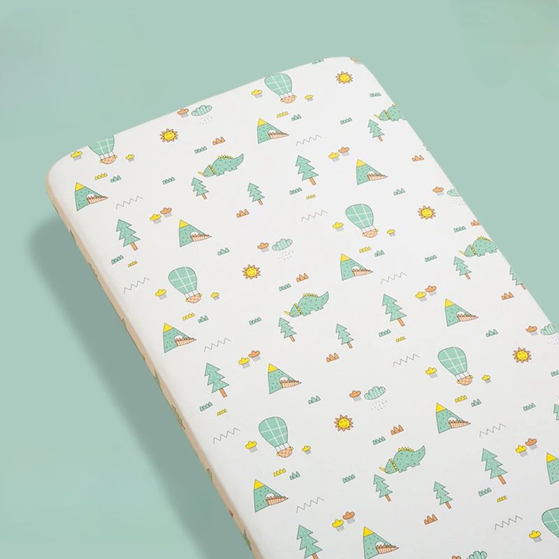 Sábana bajera para cuna de bebé, juego de cama con estampado de León de dibujos animados de algodón, funda de colchón suave y transpirable para recién nacido, cuatro estaciones - imagen 2