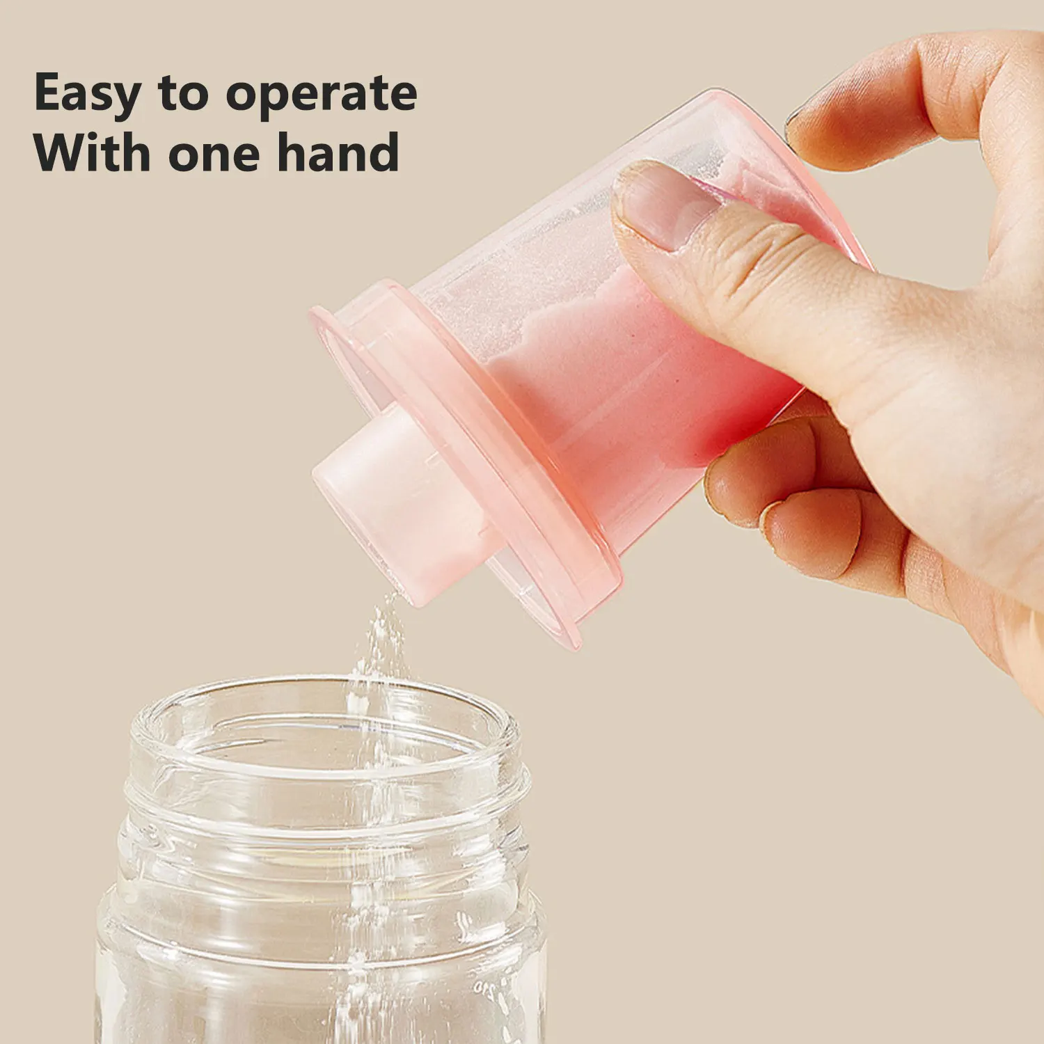 Caja de almacenamiento de leche en polvo transparente, contenedor de almacenamiento de alimentos, material PP portátil a prueba de humedad y polvo de 80ML, boca ancha - imagen 2