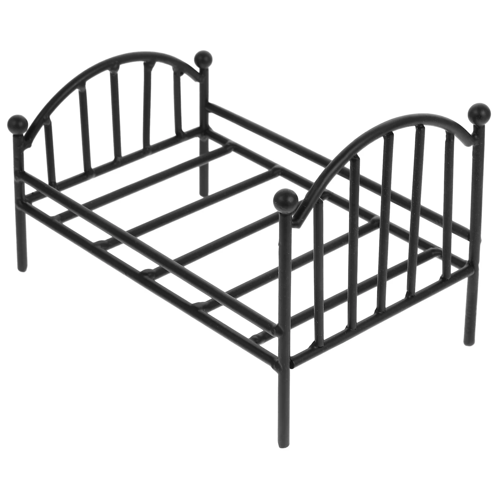 Marco de cama de Metal en miniatura, excelente tamaño para casa pequeña, escena de dormitorio, cama de hierro, estante para maceta, accesorio, Mini accesorios para casa - imagen 5