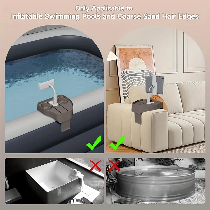 Bandeja suporte 3 en 1 para bañera y piscina - imagen 5