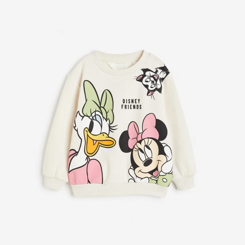 Sudaderas de dibujos animados para bebé, Tops informales holgados con cuello redondo, sudaderas con capucha de manga larga estampadas, ropa encantadora de moda para niños pequeños - imagen 3