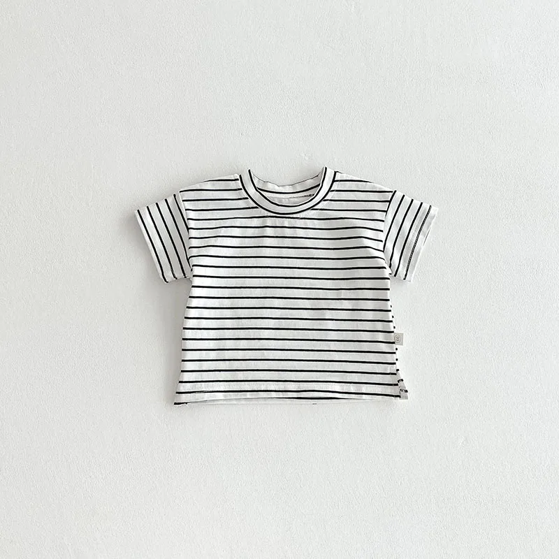 MILANCEL Conjunto de verano para bebé a rayas con letras - imagen 3