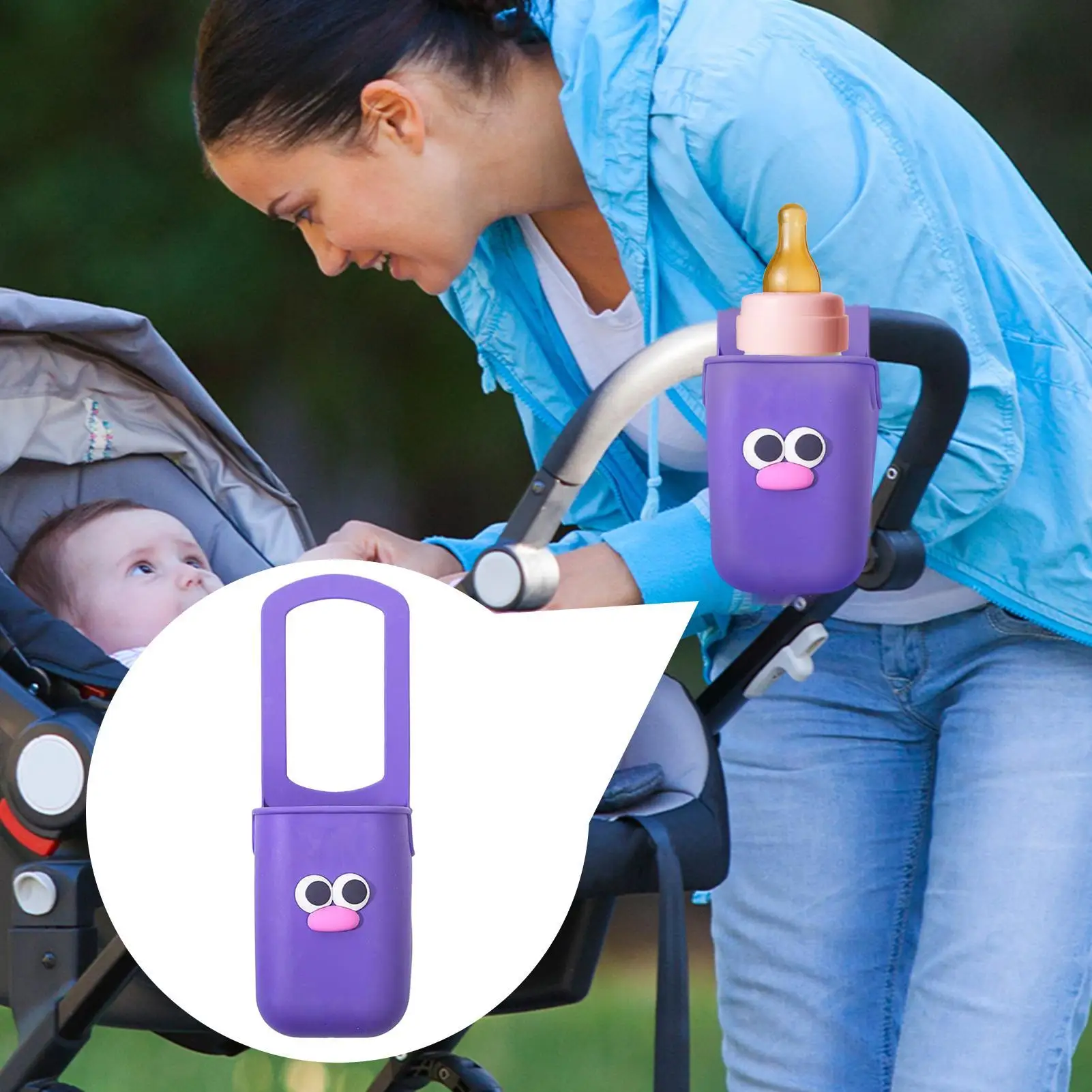 Soporte para botella de agua para cochecito, soporte para bebidas de silicona para silla de ruedas, accesorios para bicicletas, soporte para teléfono, Picnic de viaje - imagen 3