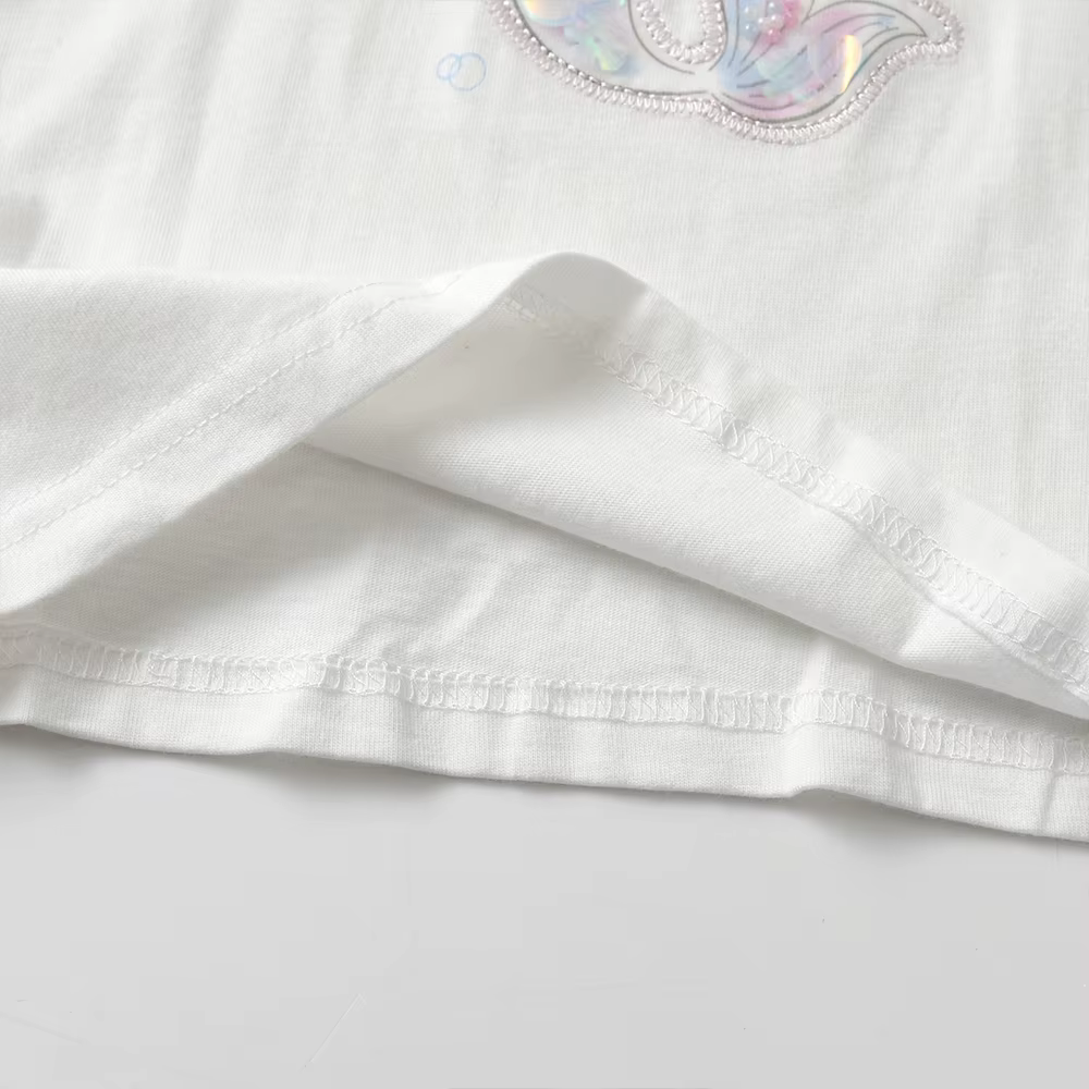 Camiseta manga corta algodón para niños con estampado princesa sirena - imagen 3