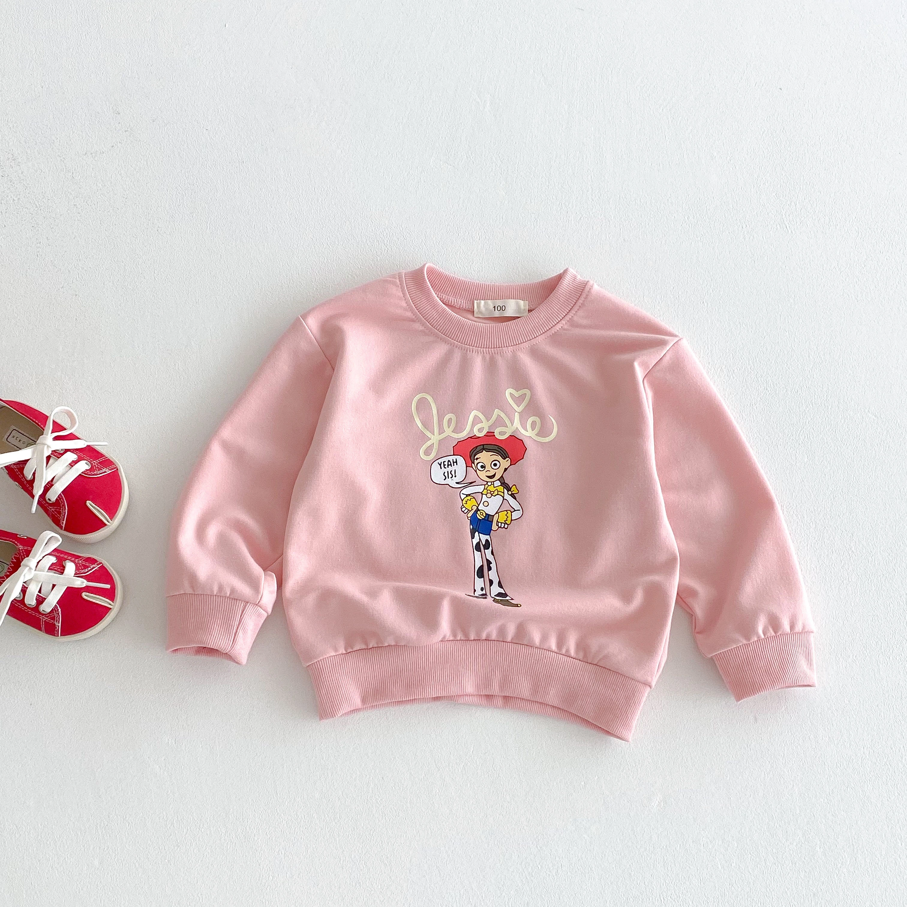 Sudaderas con estampado de dibujos animados para niños, ropa holgada de moda para primavera y otoño, Tops de manga larga para bebés y niñas, Sudadera con capucha con cuello redondo de 0 a 6 años - imagen 5