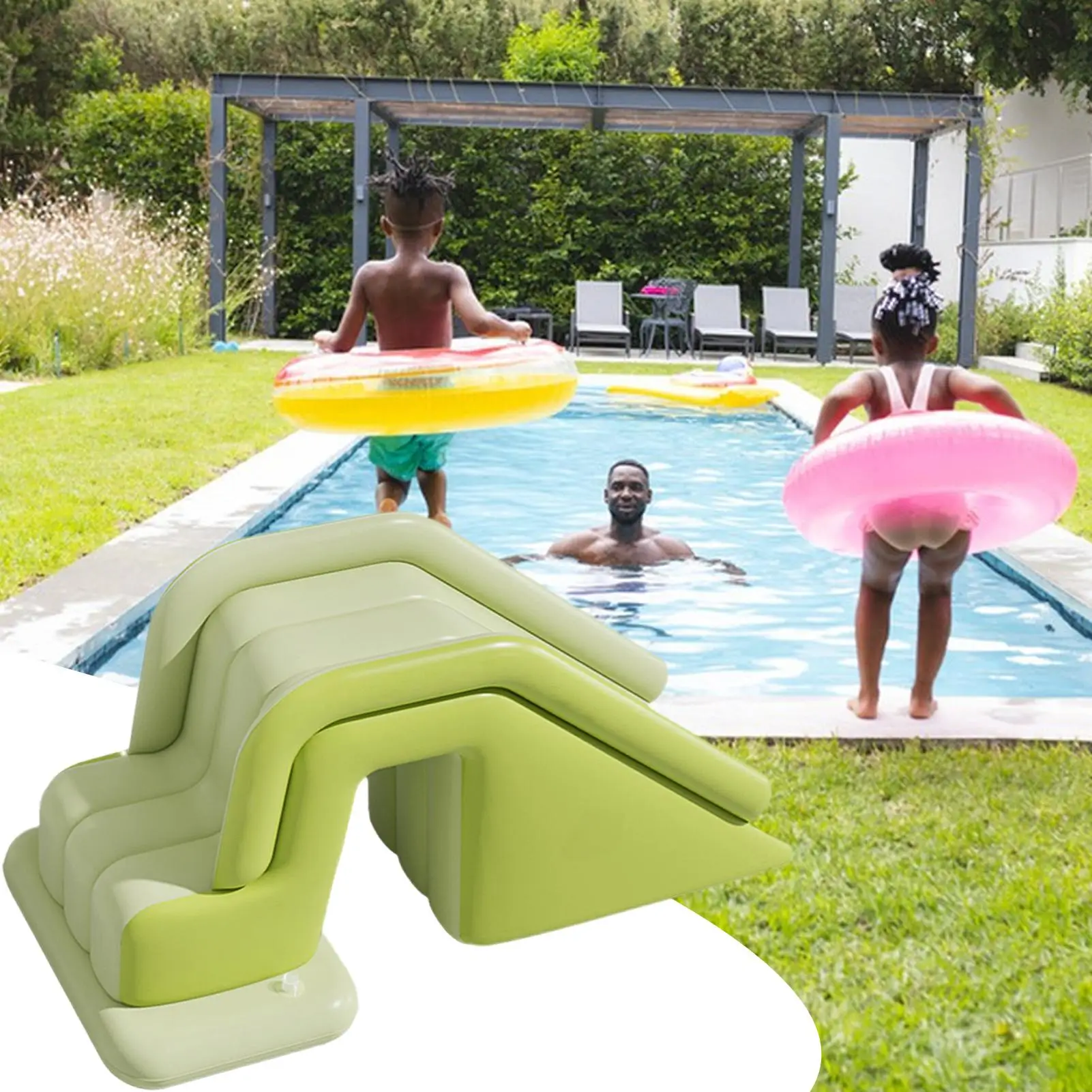 Tobogán inflable para piscina con rampa antideslizante - imagen 5
