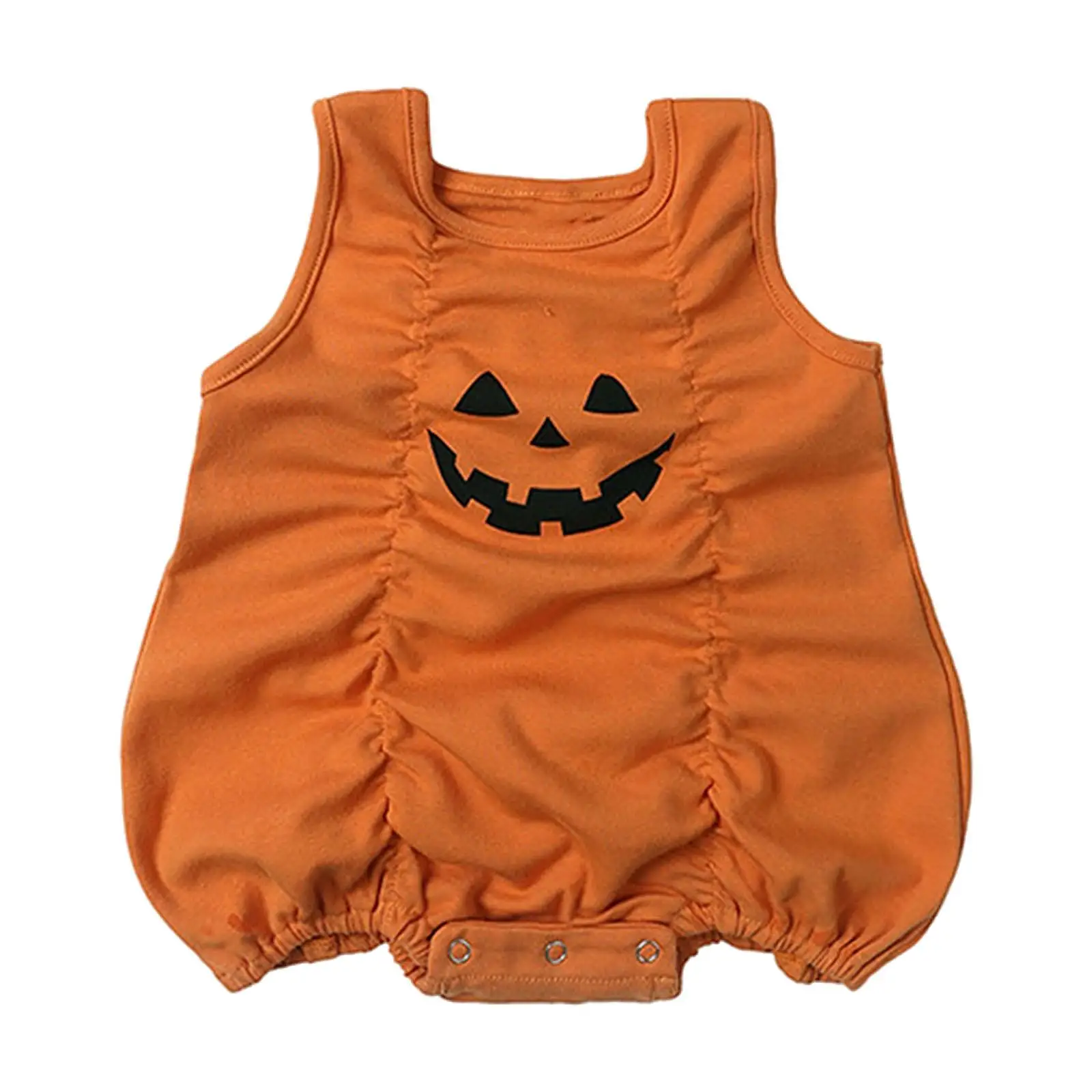 Halloween Baby Girl Outfit ,Festival Onesie for Babies ,Pumpkin Print, Sleeveless, Pumpkin Romper ,Newborn Jumpsuit