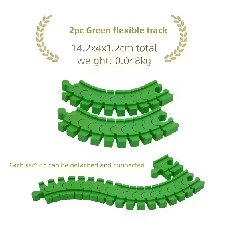 Accesorios de vía de tren de ferrocarril de madera, pista de transformación colorida de plástico apta para pistas de madera de marca, juguetes para niños, 2 uds. - imagen 5