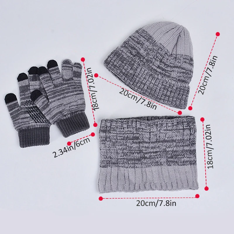 Gorro de invierno infantil con bufanda y guantes tejido - imagen 4