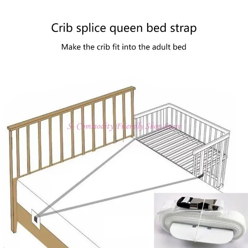 Correa fija antideslizante para cama bebé 85AE, cinturón fijación antimovimiento, banda seguridad para cama bebé, - imagen 5