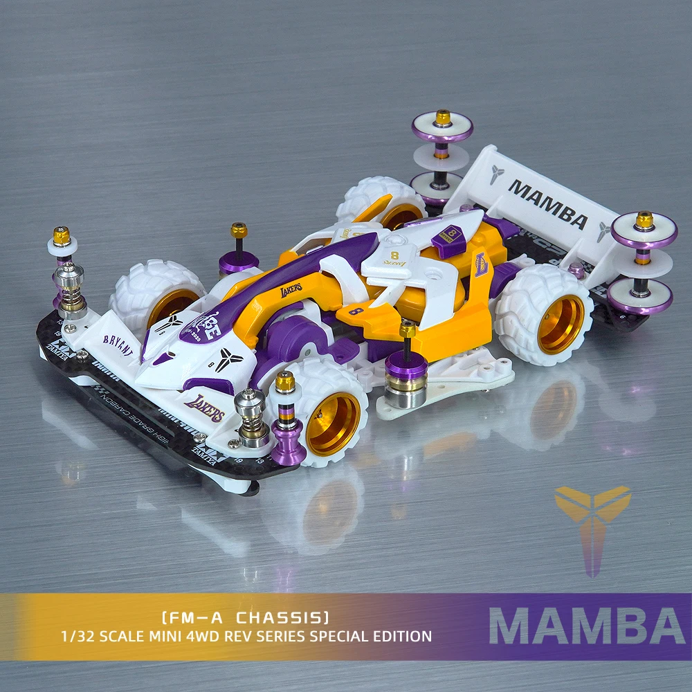 Coche de carreras MINI 4wd ensamblado hecho en casa Edición Mamba con cuerpo pintado - imagen 3