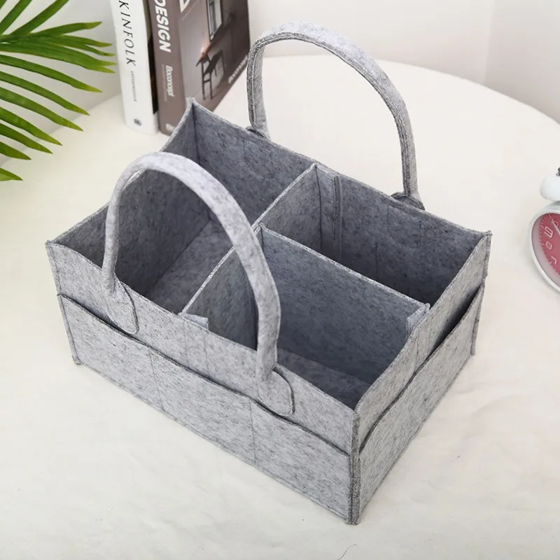 PANGDUBE, apiladores y caddies de pañales de fieltro para bebés, bolsa organizadora para pañales de recién nacidos, bolsa de almacenamiento para cosas de bebé, 33x23x18cm - imagen 3