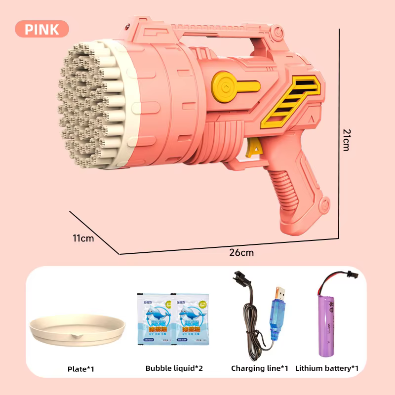 Pistola de burbujas automática con luz para niños – Juguete de verano