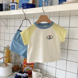 Milangel-Conjunto de ropa para bebé, camiseta y pantalones cortos bonitos, traje de retazos, ropa de verano