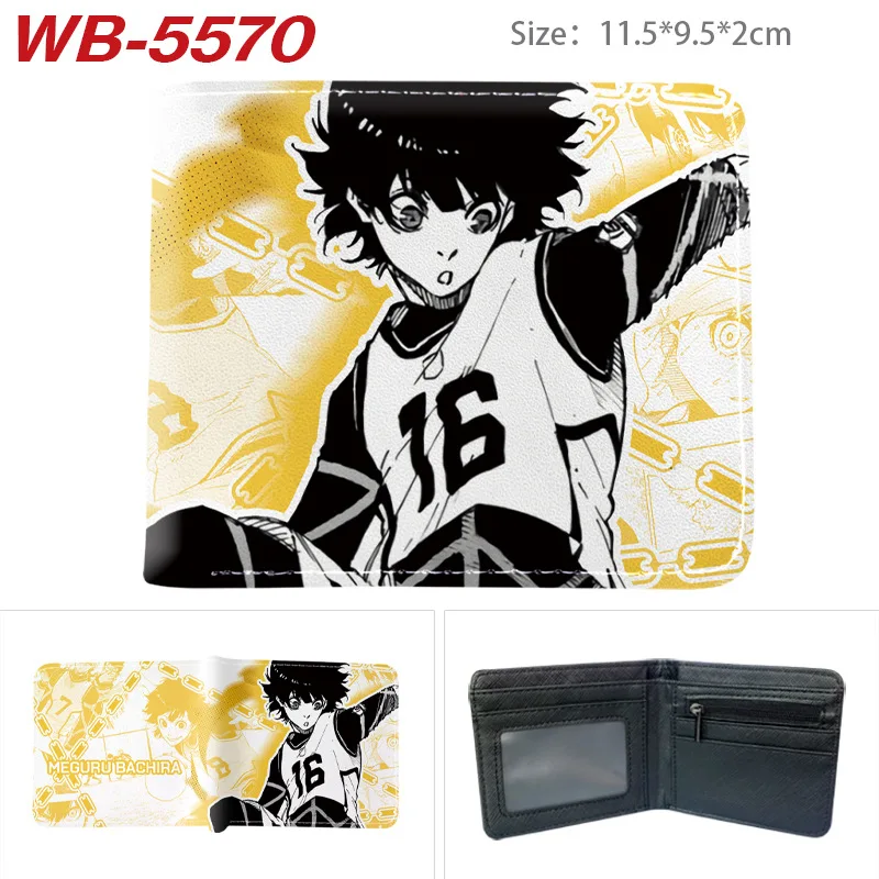 BLUE LOCK Isagi Yoichi Cartera corta de cuero PU Cartera con estampado de anime Cartera delgada portátil Carteras de cuero suave minimalistas plegables - imagen 4