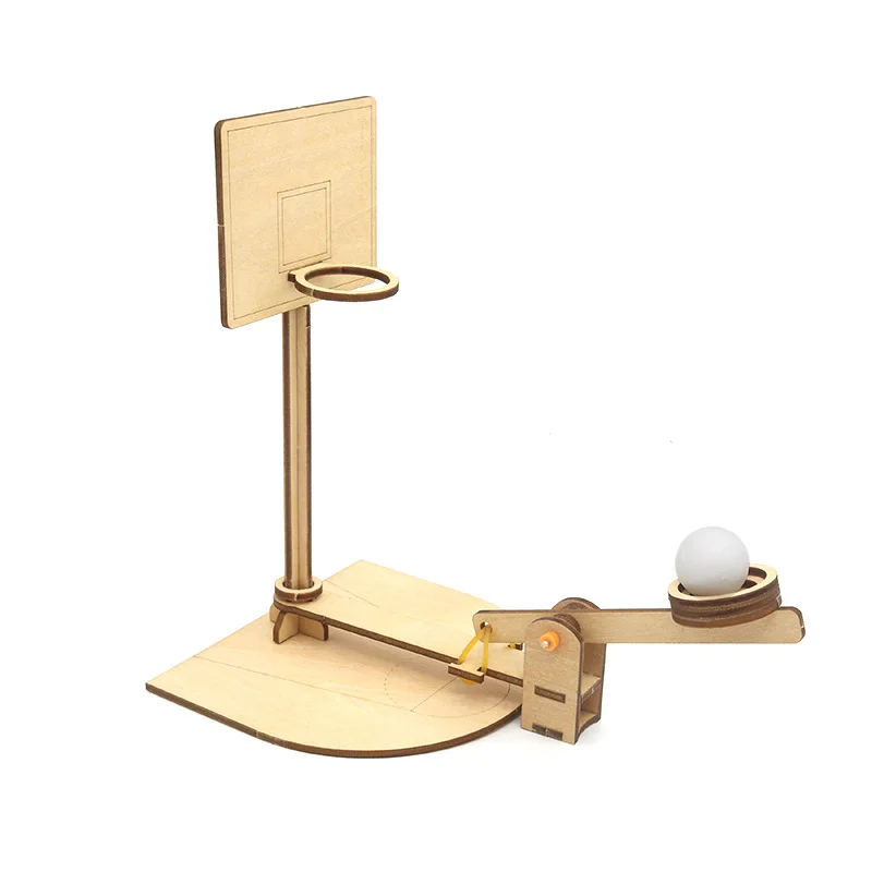 Experimento científico artesanal, principio de palanca disparo, ciencia y tecnología, pequeña producción alumnos, juguetes educativos ensamblados a mano - imagen 5